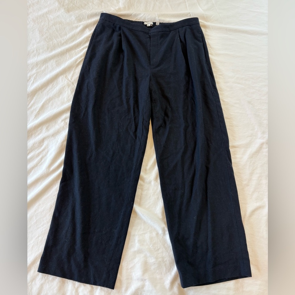Vince Wool Wide Leg Black Trouser - size XL